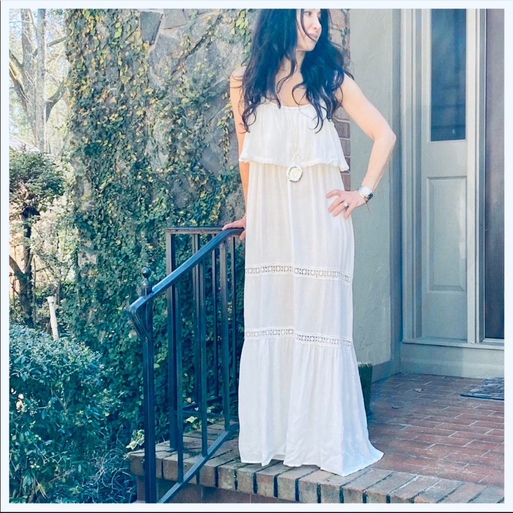 ✨LAST ONES✨BOHO CHIC OFF WHITE TANK MAXI DRESS - Picture 8 of 8